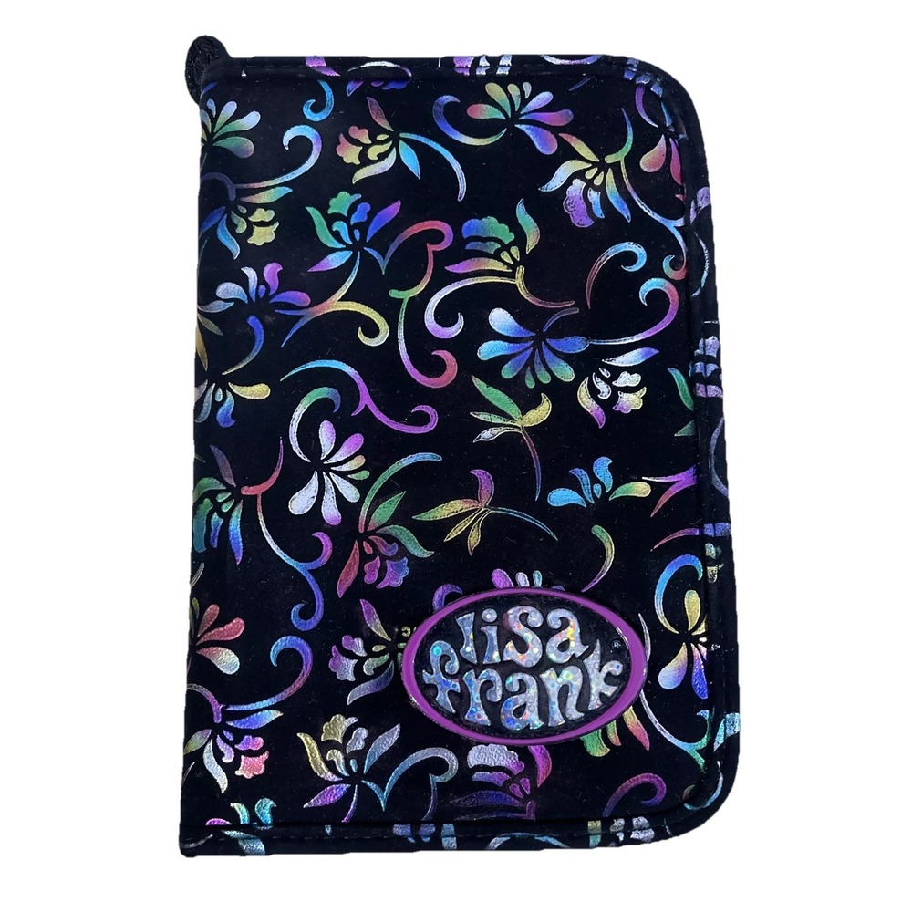VIntage Y2K LISA FRANK Address Book Planner Calendar Zip Close Floral Print